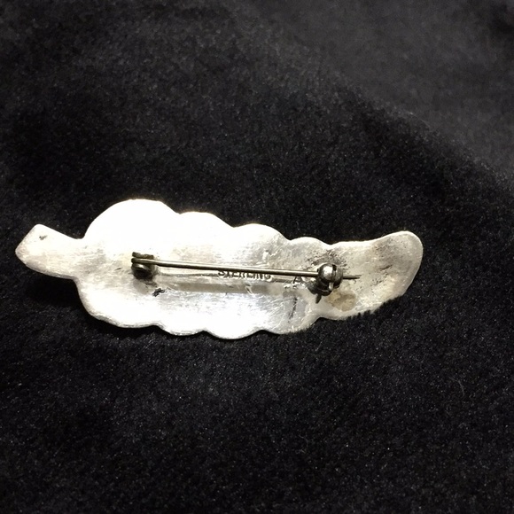 Native American sterling feather brooch - Picture 3 of 4